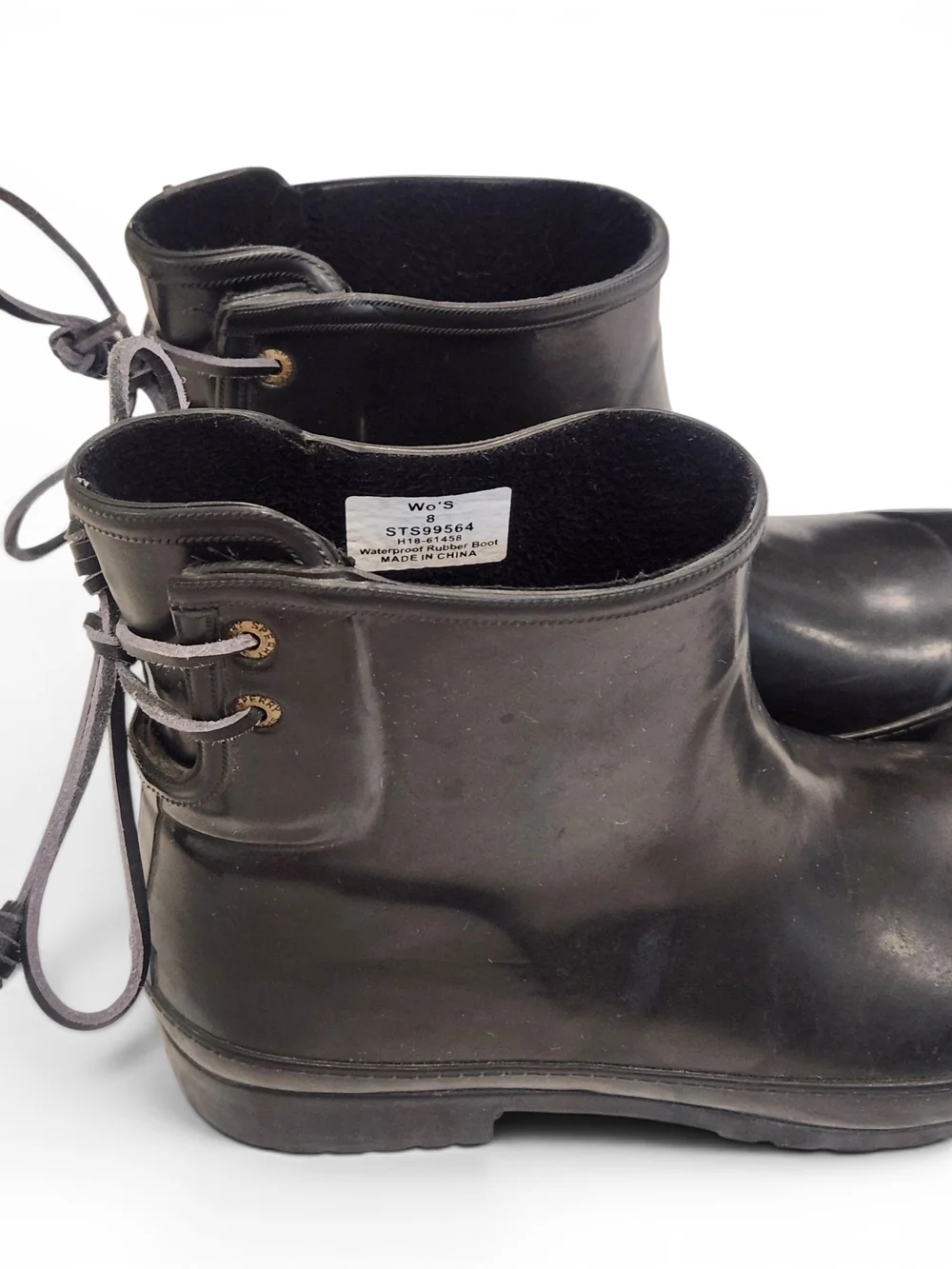 Sperry Black Ankle Rain Boots